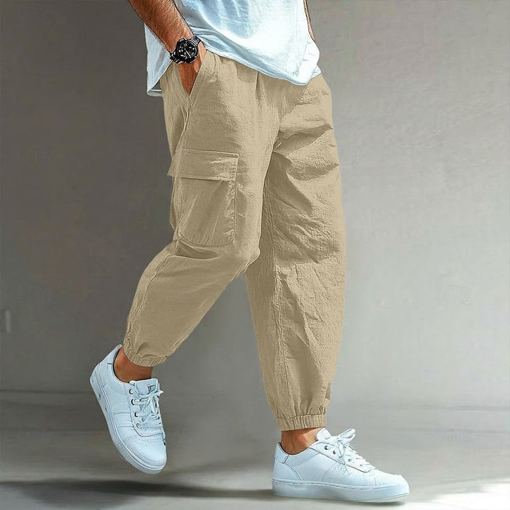 Herr Relaxed Cargo Byxor in khaki, Bekväm Vardagsstil