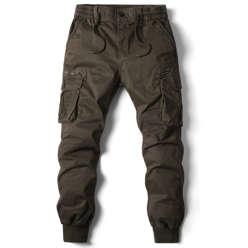 Herr Relaxed Fit Cargo Joggbyxor - Funktionell Stil - Kaffe