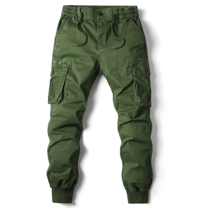 Herr Relaxed Fit Cargo Joggbyxor - Funktionell Stil - Olivgrön
