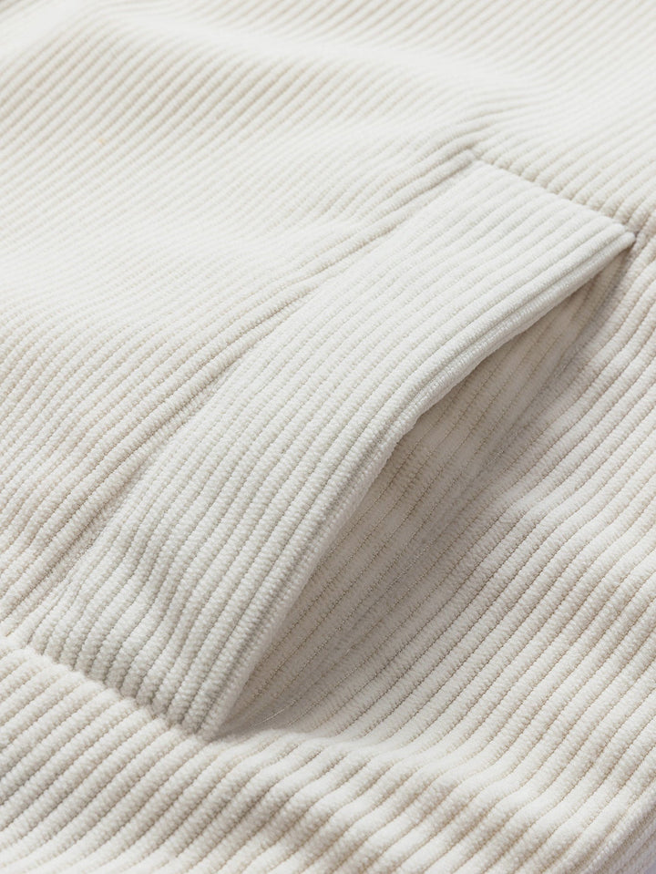 Herr Reversibel Corduroy Huva Jacka - Avslappnad Passform
