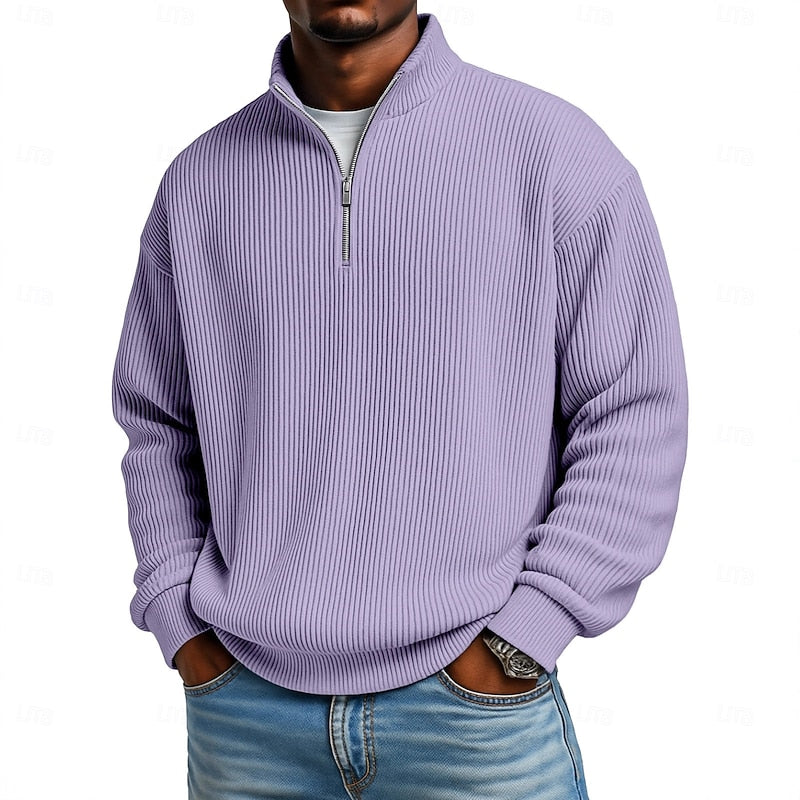Herr Ribbad Quarter-Zip Pullover - Klassisk Komfort