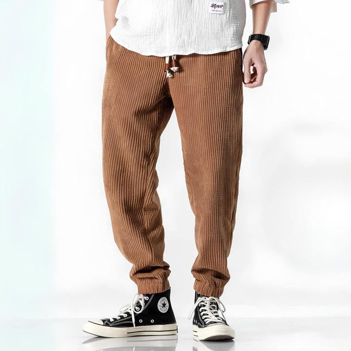 Herr Rippad Bekväm Byxa - Casual Stil - Kamel