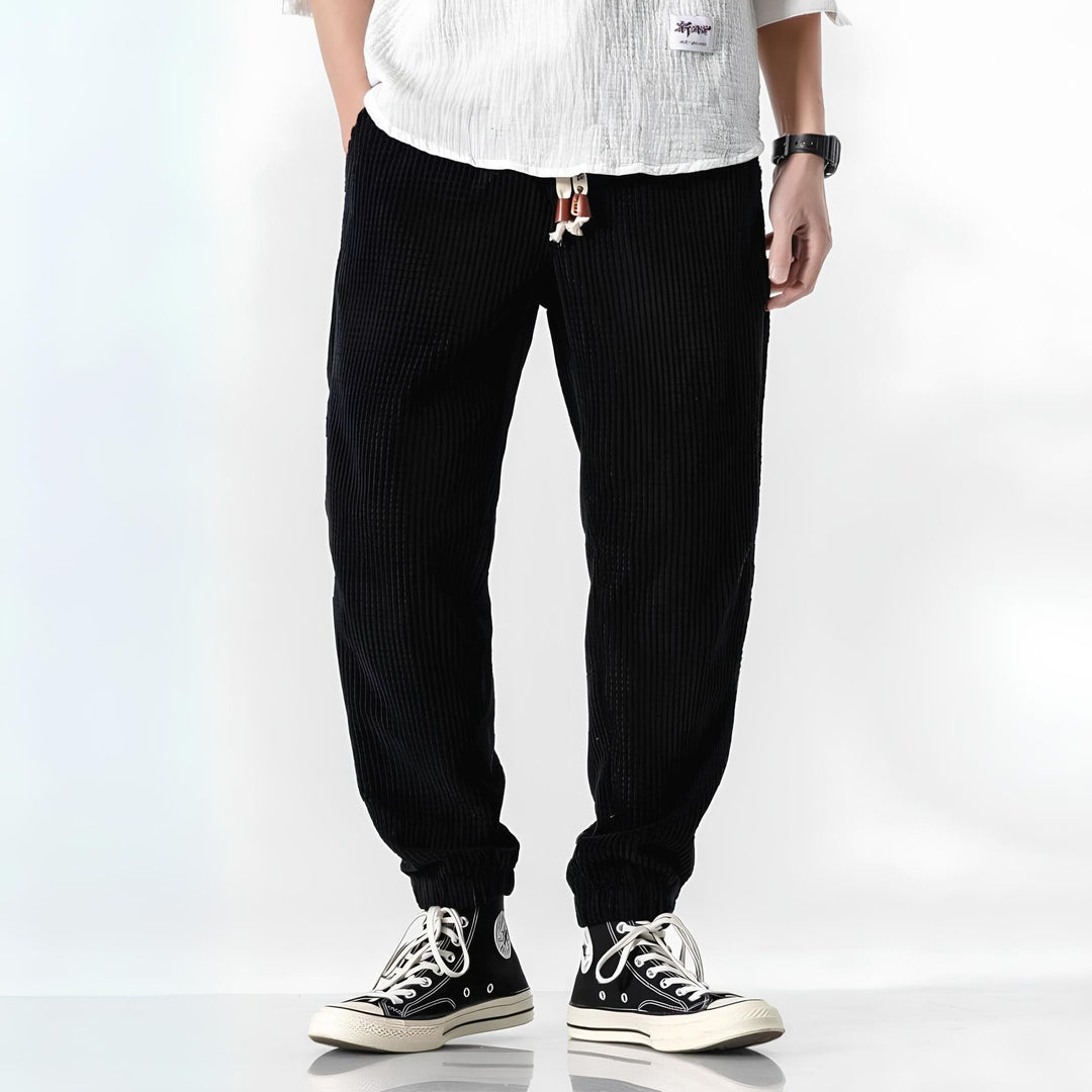 Herr Rippad Bekväm Byxa - Casual Stil - Svart