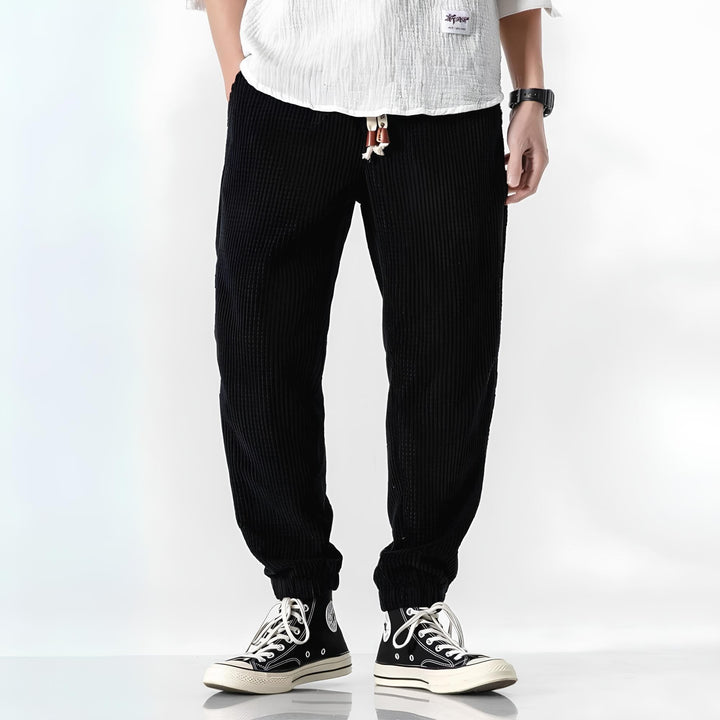 Herr Rippad Bekväm Byxa - Casual Stil - Svart