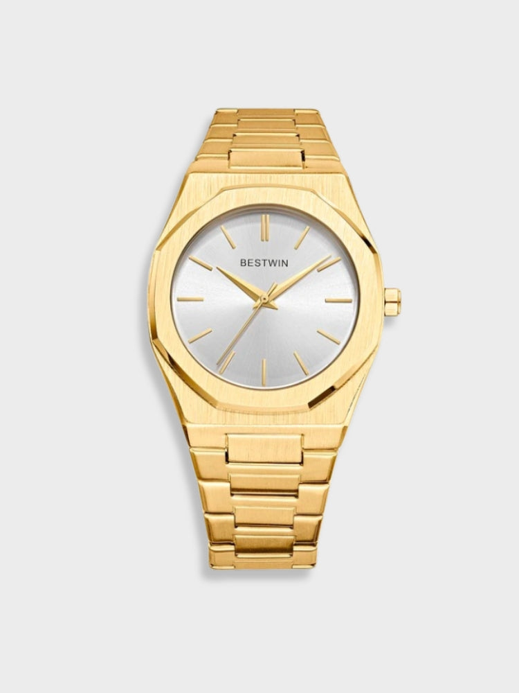 Herr Rostfritt Stål Vintage Armbandsur - Klassisk Elegans - Guld-Silver