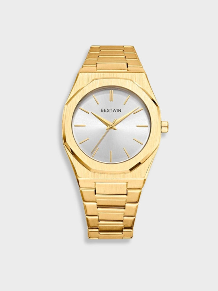 Herr Rostfritt Stål Vintage Armbandsur - Klassisk Elegans - Guld-Silver