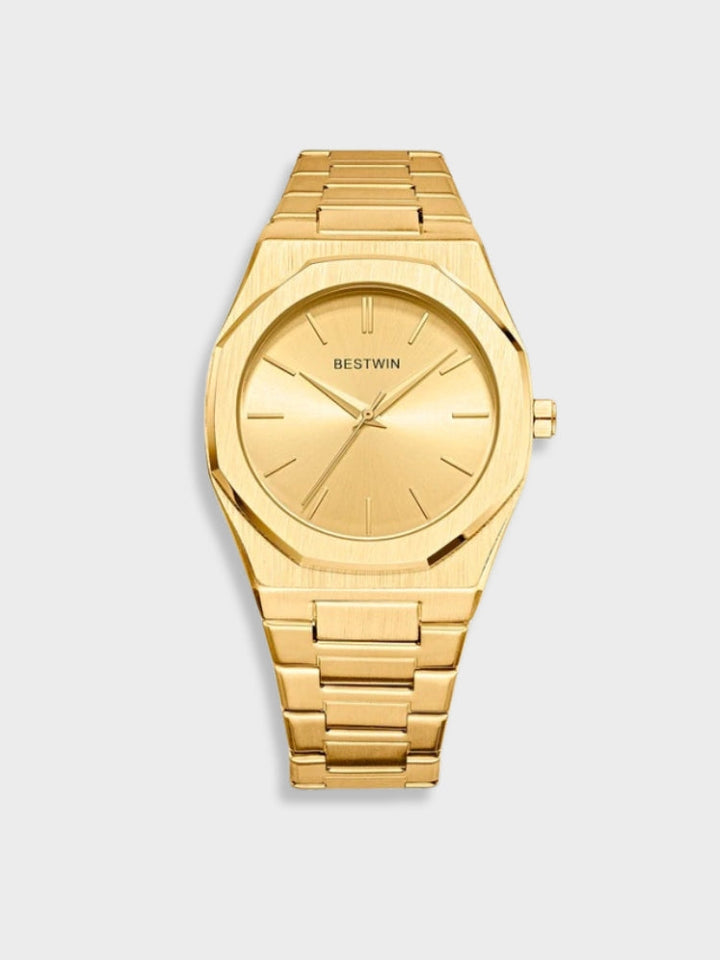 Herr Rostfritt Stål Vintage Armbandsur - Klassisk Elegans - Guld