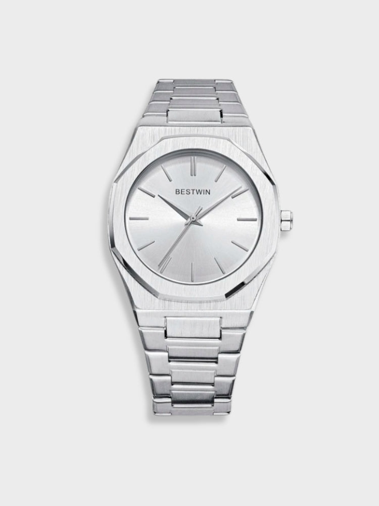 Herr Rostfritt Stål Vintage Armbandsur - Klassisk Elegans - Silver