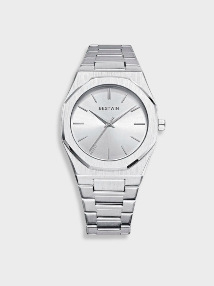 Herr Rostfritt Stål Vintage Armbandsur - Klassisk Elegans - Silver