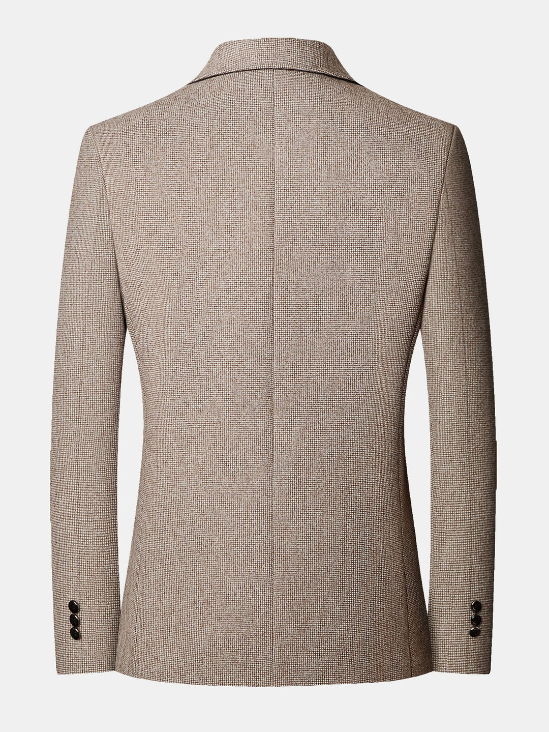 Herr Rutmönstrad Ullkavaj - Klassisk Blazer med Urringning