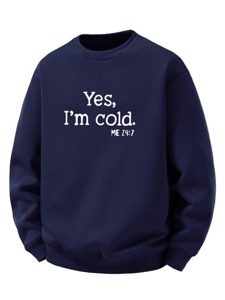 Herr Sherpa Fleece Sweatshirt – Mysig Varm Crew Neck Pullover - Marinblå