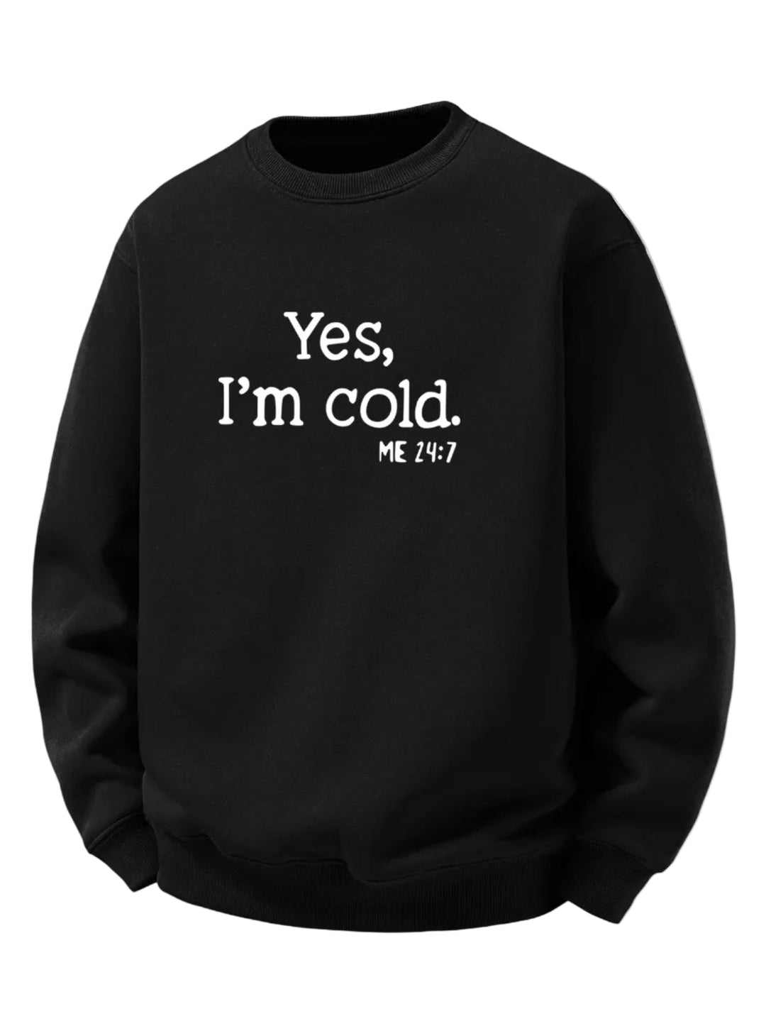 Herr Sherpa Fleece Sweatshirt – Mysig Varm Crew Neck Pullover - Svart
