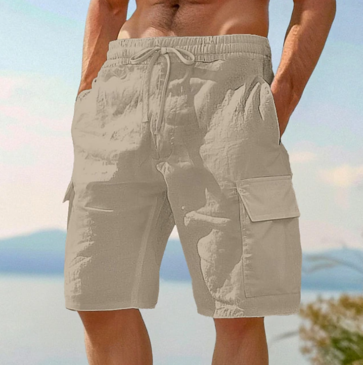 Herr Shorts Casual Sommar - Bekväm Passform - Beige