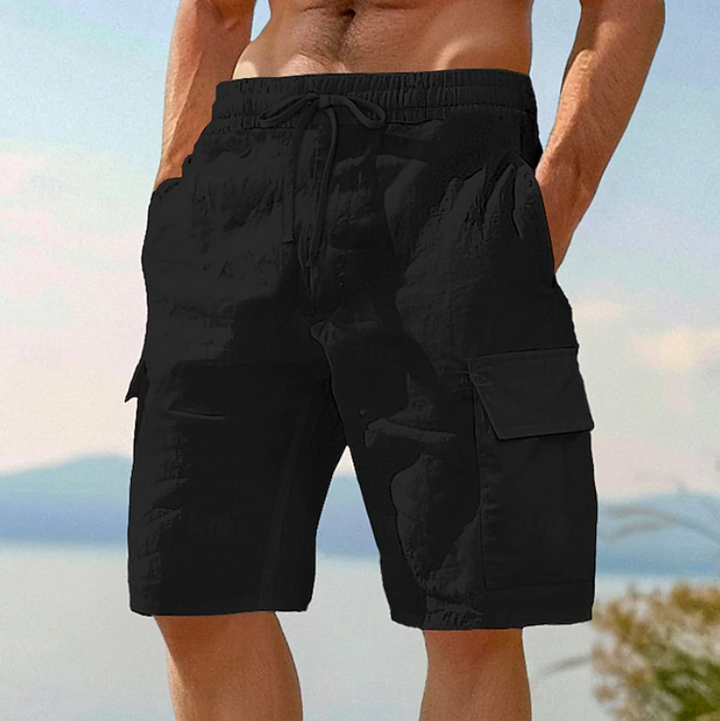 Herr Shorts Casual Sommar - Bekväm Passform - Svart