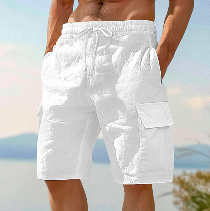 Herr Shorts Casual Sommar - Bekväm Passform - Vit
