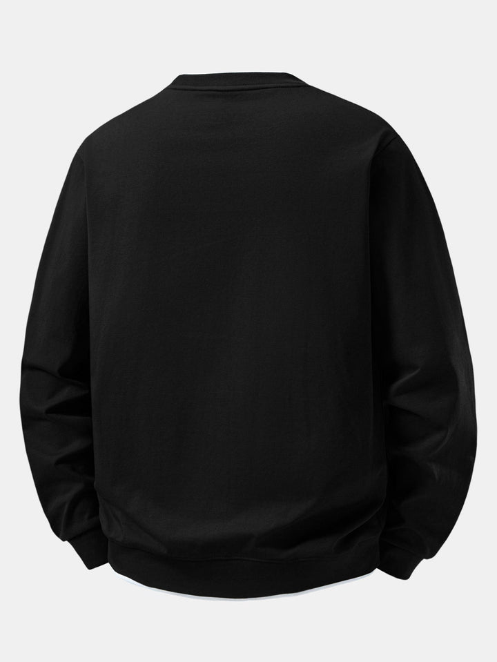 Herr Skiktad Crew Neck Sweatshirt – Klassisk Passform