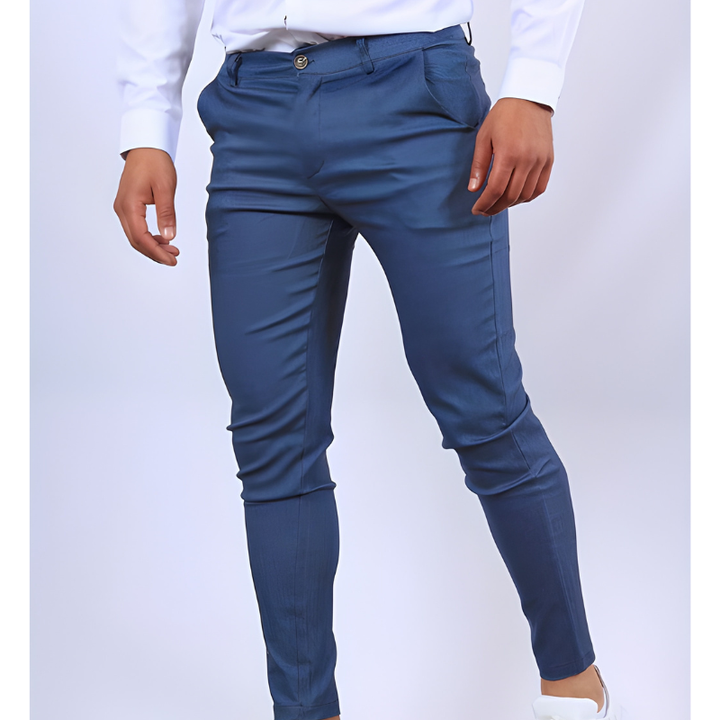 Herr Slim Fit Byxor - Formell &amp; Casual - Blå