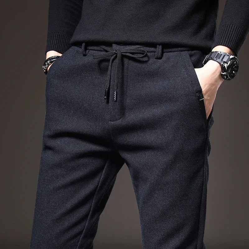 Herr Slim Fit Byxor - Stretch &amp; Komfort - Blå
