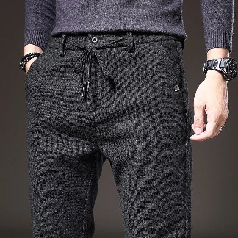 Herr Slim Fit Byxor - Stretch &amp; Komfort - Svart