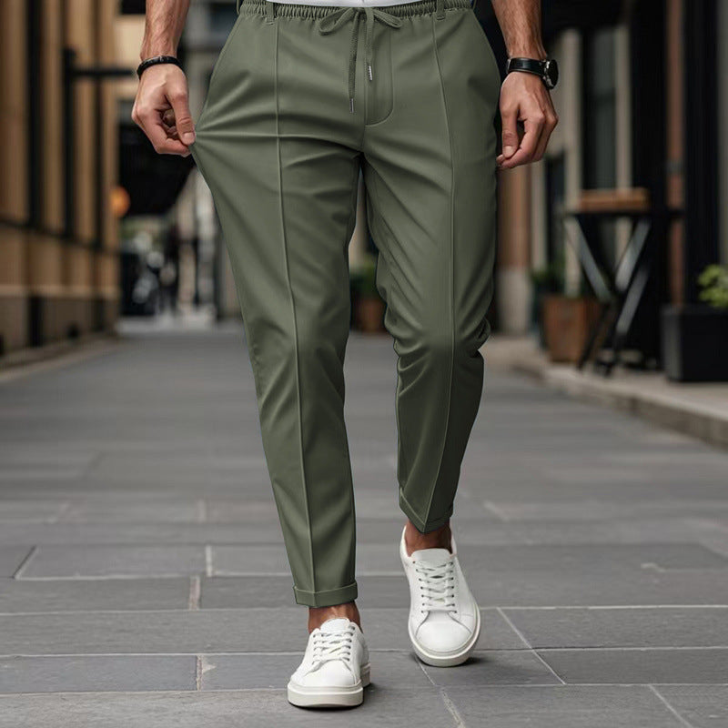 Herr Slim Fit Casual Jeans - Mörkblå - Olivgrön