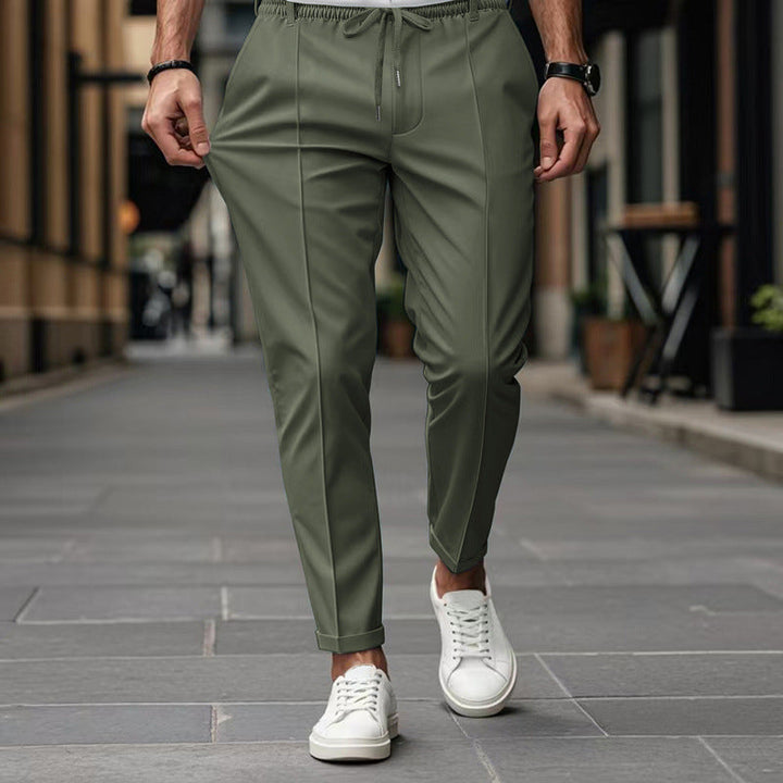 Herr Slim Fit Casual Jeans - Mörkblå - Olivgrön