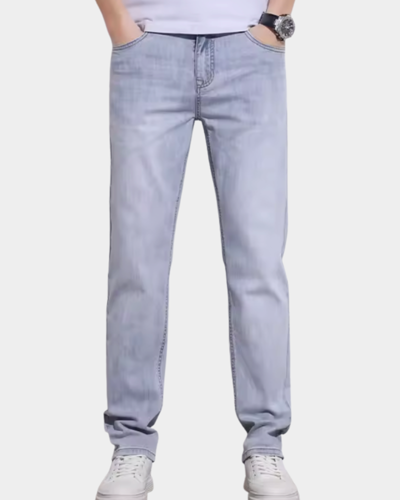 Herr Slim Fit Jeans - Moderna Smalare Sömmar - Ljusblå