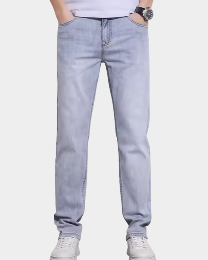 Herr Slim Fit Jeans - Moderna Smalare Sömmar - Ljusblå