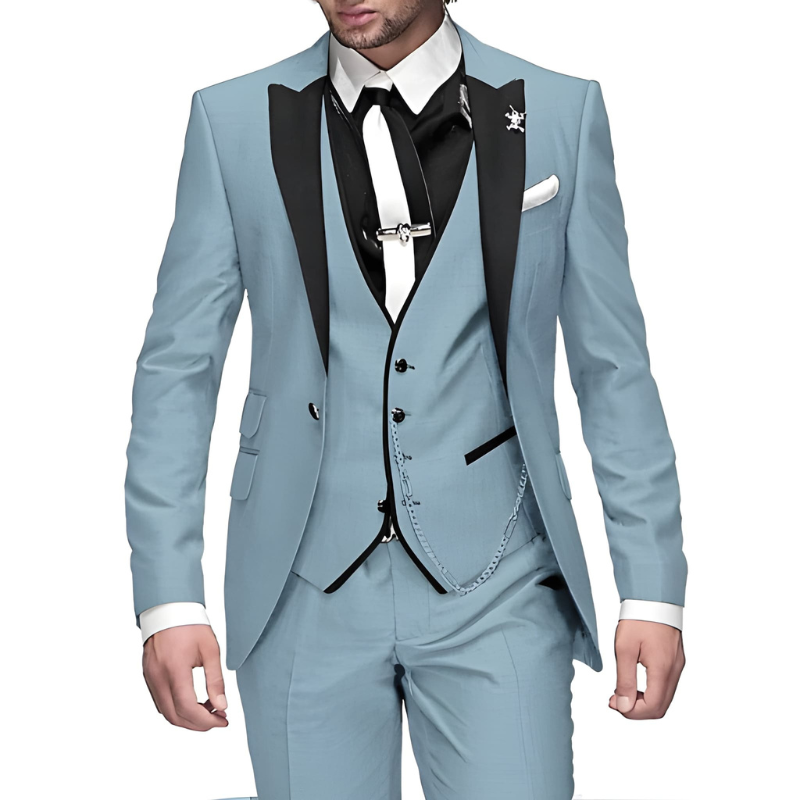 Herr Slim Fit Kostym - 3-delad Formell Set - Blå