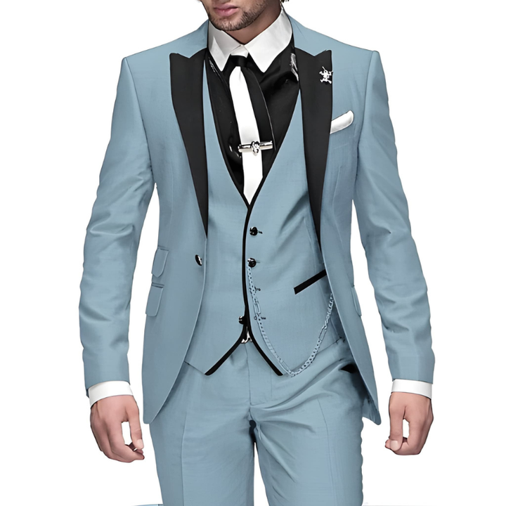 Herr Slim Fit Kostym - 3-delad Formell Set - Blå