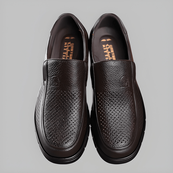 Herr Slip-On Skor - Elegant Komfort för Vardagen - Brun Mocka