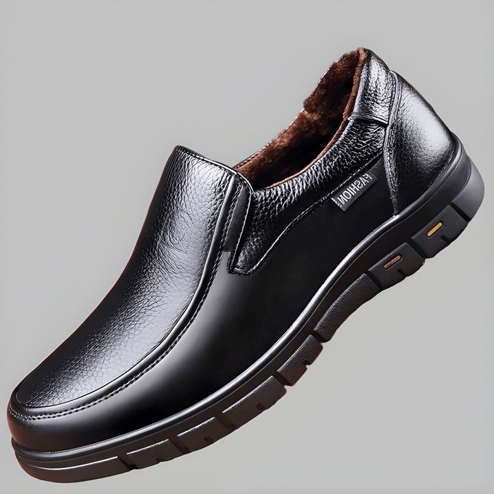 Herr Slip-On Skor - Elegant Komfort för Vardagen - Svart Sammet