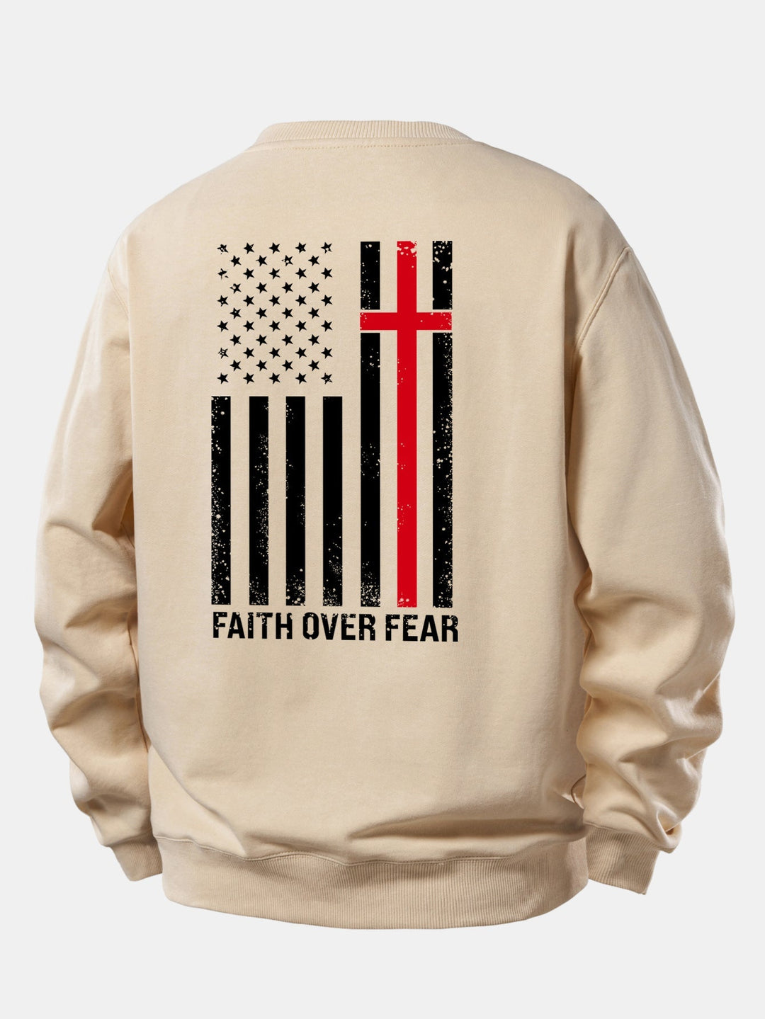 Herr Slogan Sweatshirt in beige, Relaxad Passform Crew Neck