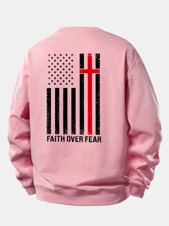 Herr Slogan Sweatshirt in ljusrosa, Relaxad Passform Crew Neck