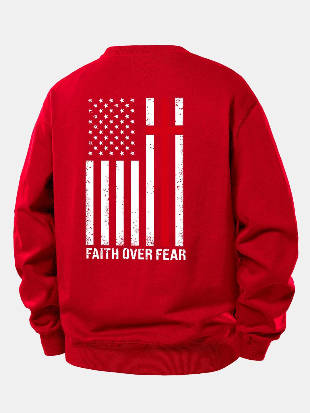 Herr Slogan Sweatshirt in röd, Relaxad Passform Crew Neck