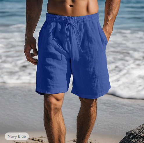 Herr Snabbtorkande Badshorts - Klassisk strandstil - Marinblå