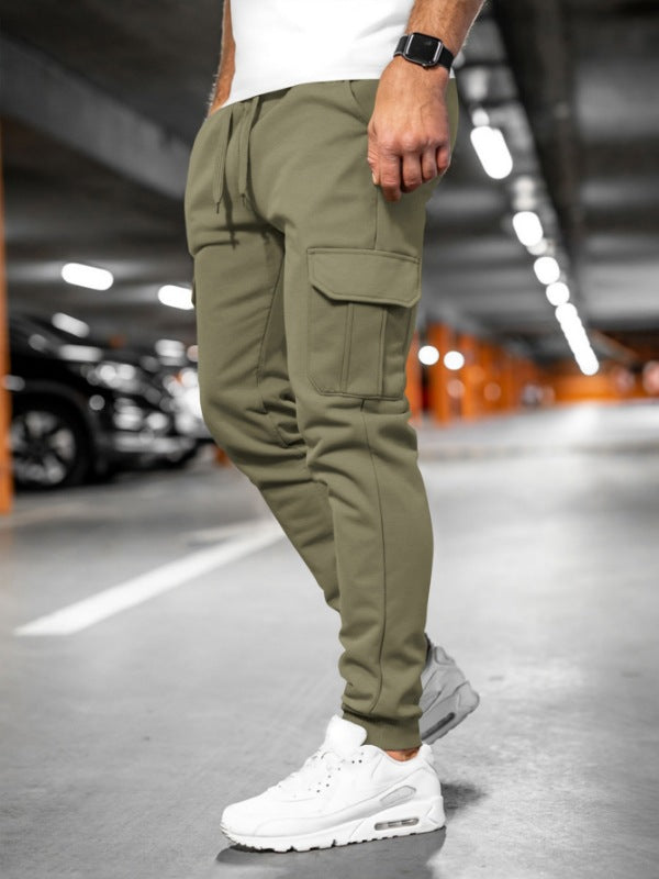 Herr Sportbroek Stretchy Stof - Casual Passform - Grön