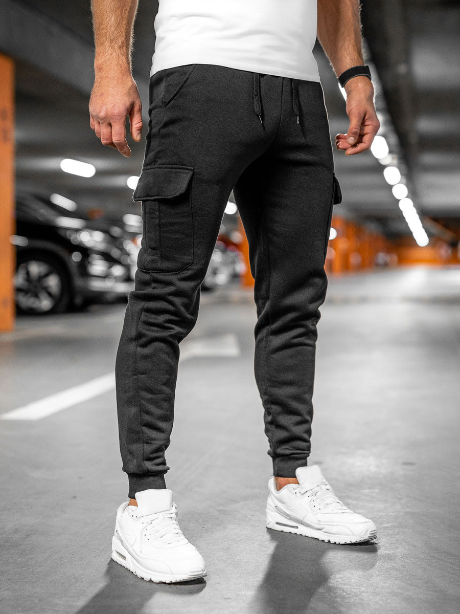 Herr Sportbroek Stretchy Stof - Casual Passform - Svart