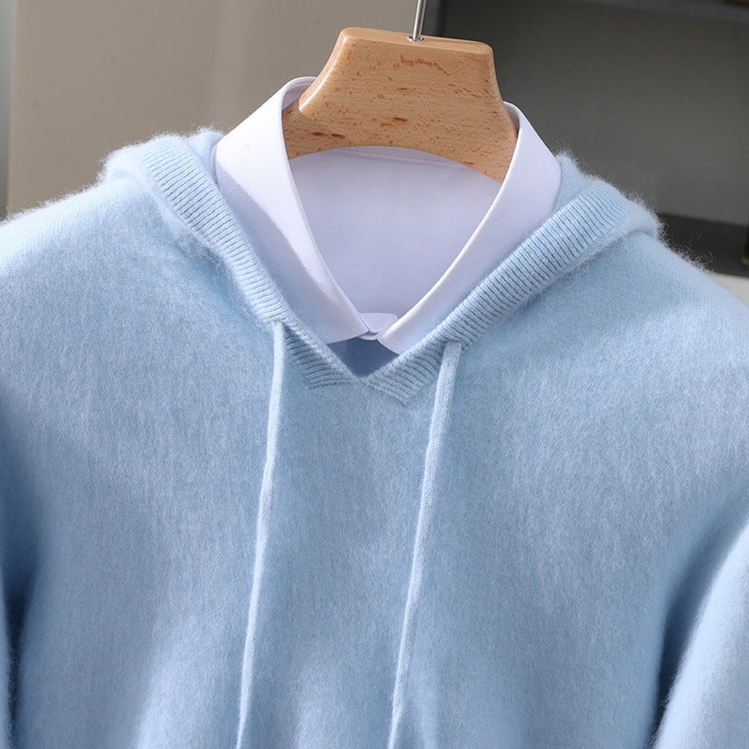 Herr Stickad Huva Pullover Tröja - Klassisk Stil