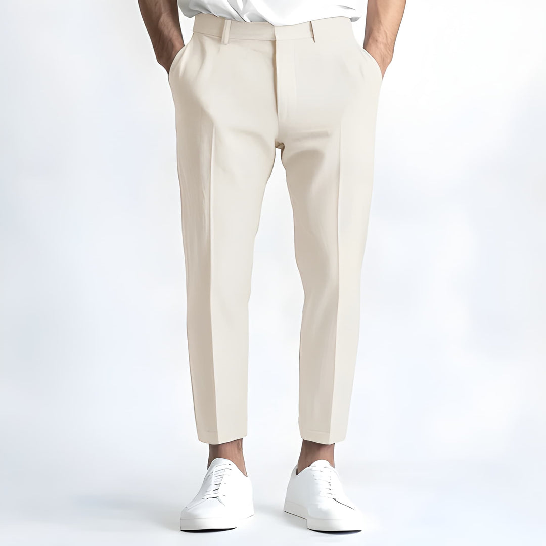Herr Straight Fit Byxor - Klassisk Casual Look - Beige