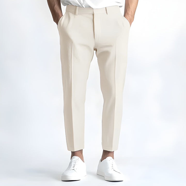 Herr Straight Fit Byxor - Klassisk Casual Look - Beige