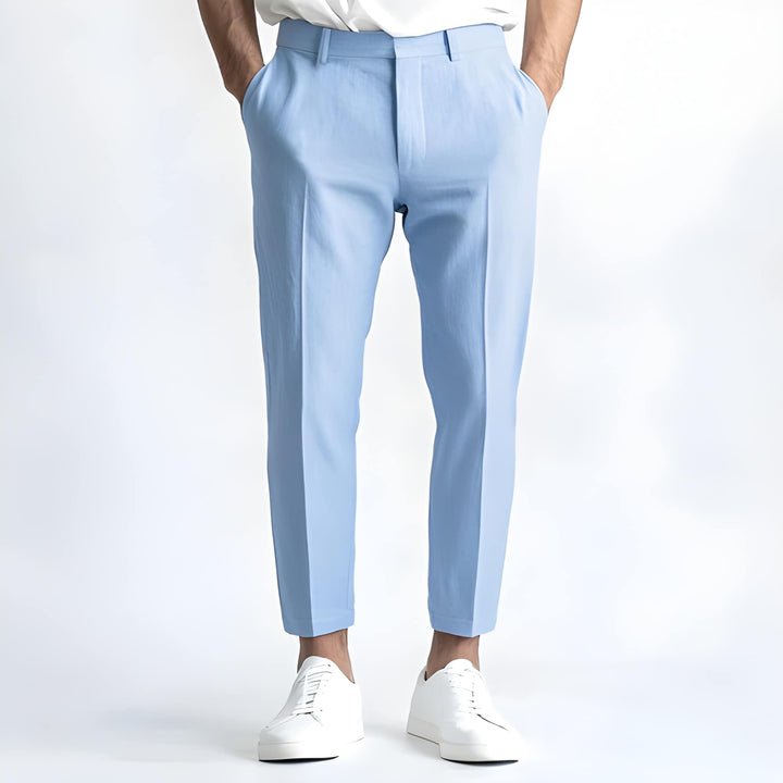 Herr Straight Fit Byxor - Klassisk Casual Look - Blå