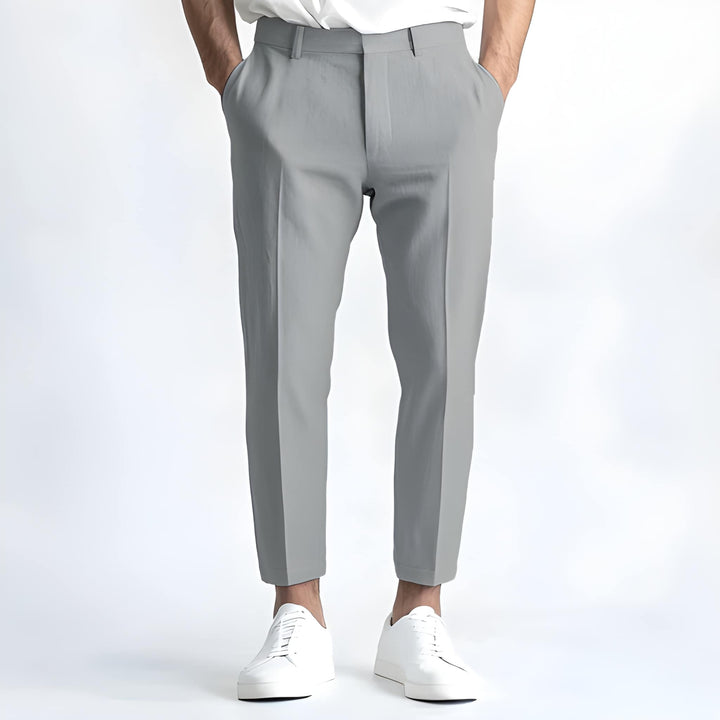 Herr Straight Fit Byxor - Klassisk Casual Look - Grå