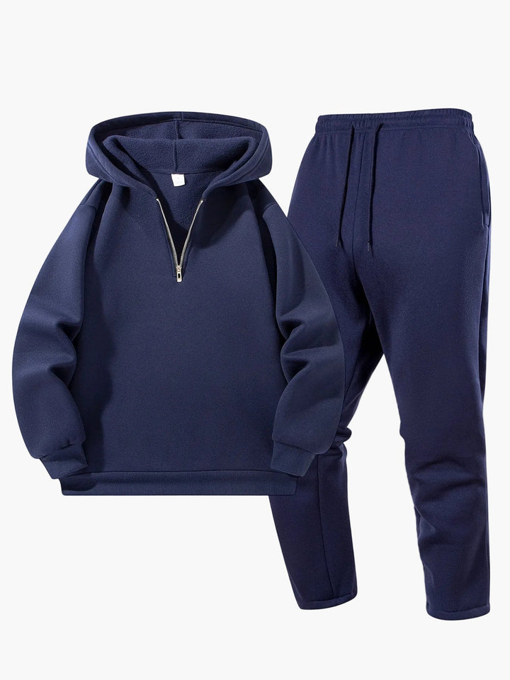 Herr Straight Set Med Huva - Höstkollektion - Blå