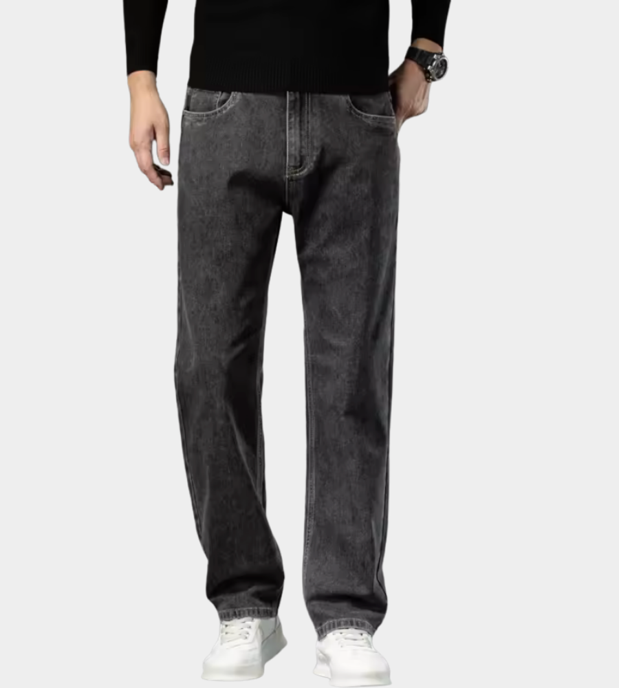 Herr Stretch Jeans - Klassisk Mörkblå - Svart-Grå