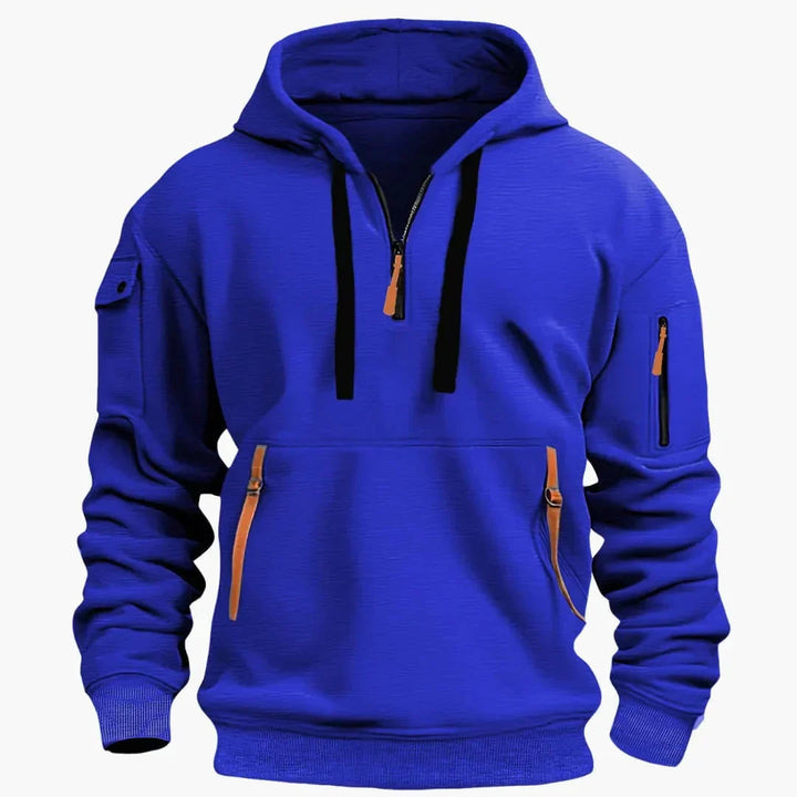 Herr Strukturerad Hoodie med Dragkedja - Praktisk Vardagsstil