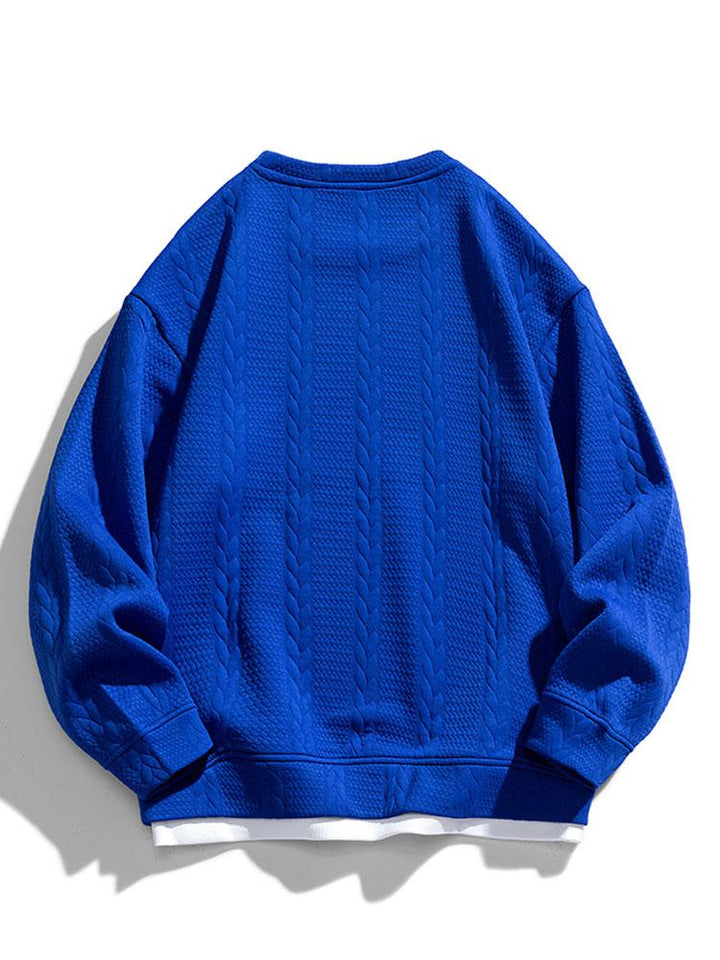 Herr Strukturerad Jacquard Sweatshirt – Avslappnad Passform