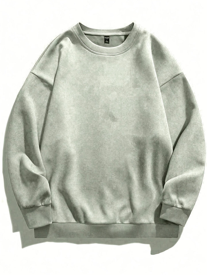 Herr Sweatshirt Rund Hals - Klassisk Casual - Grön
