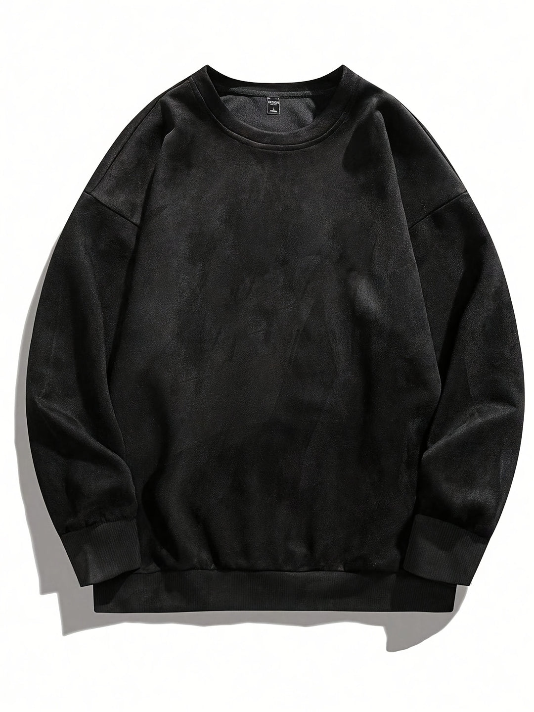 Herr Sweatshirt Rund Hals - Klassisk Casual - Svart