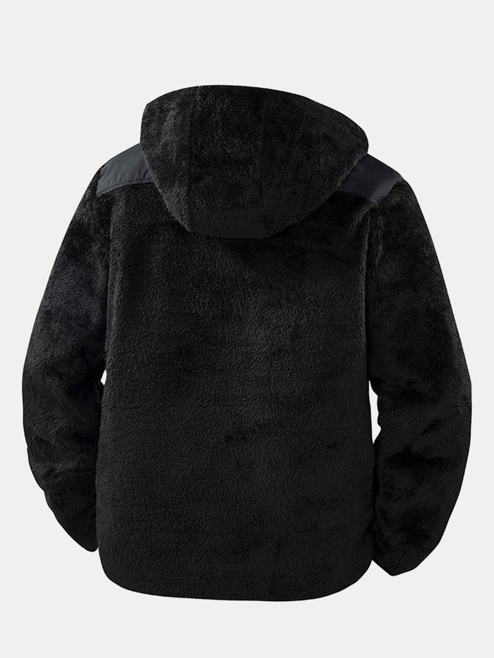Herr Teddy Fleece Hoodie Jacka - Mysig Varm Casual