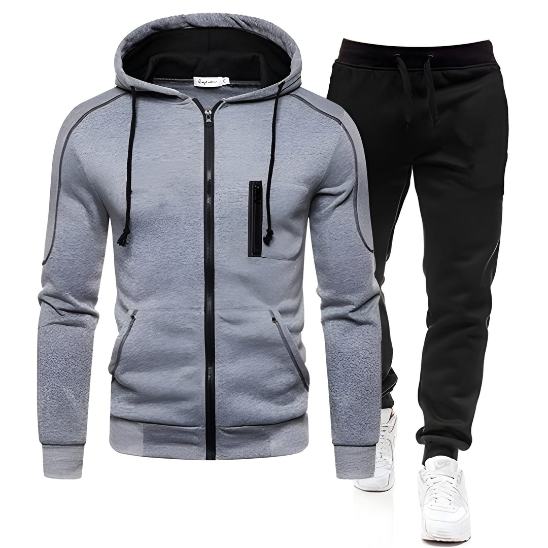 Herr Träningsoverall - Hoodie &amp; Joggbyxor Varm &amp; Sportiv - Grå